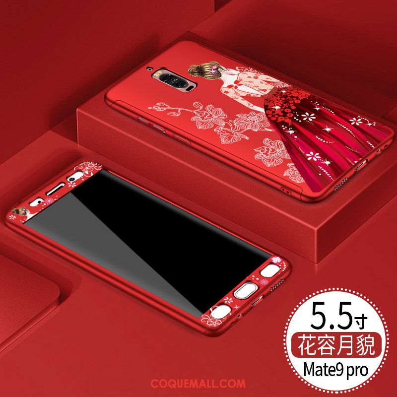 Étui Huawei Mate 9 Pro Incassable Rouge Tendance, Coque Huawei Mate 9 Pro Ornements Suspendus Tout Compris