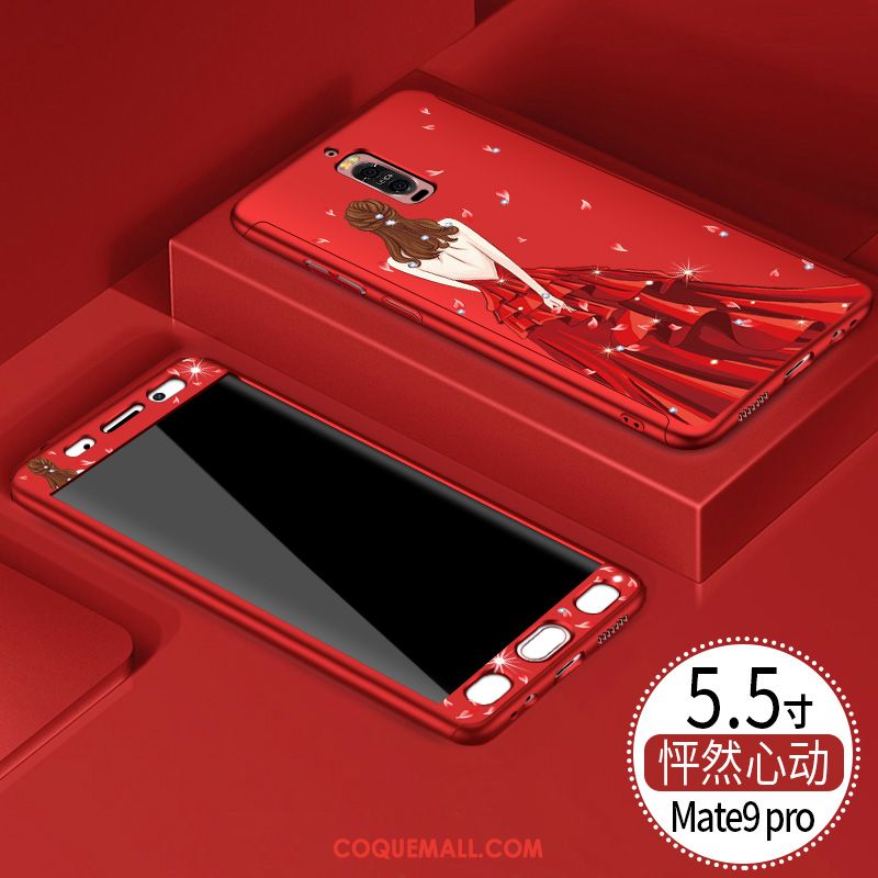 Étui Huawei Mate 9 Pro Incassable Rouge Tendance, Coque Huawei Mate 9 Pro Ornements Suspendus Tout Compris