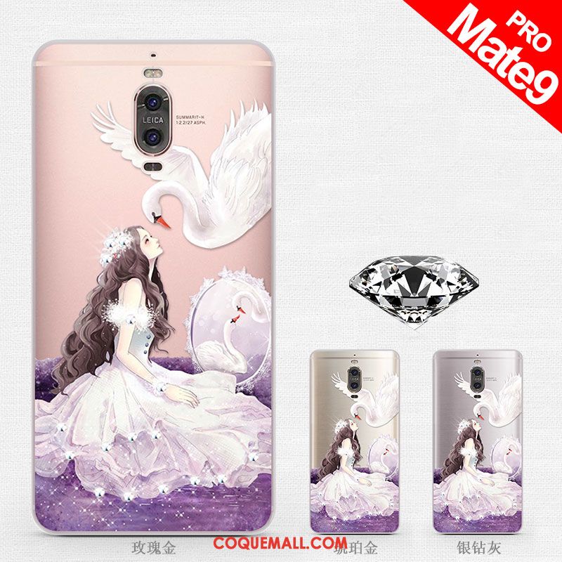 Étui Huawei Mate 9 Pro Légère Silicone Protection, Coque Huawei Mate 9 Pro Violet Transparent