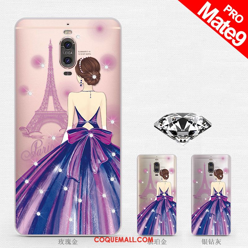 Étui Huawei Mate 9 Pro Légère Silicone Protection, Coque Huawei Mate 9 Pro Violet Transparent