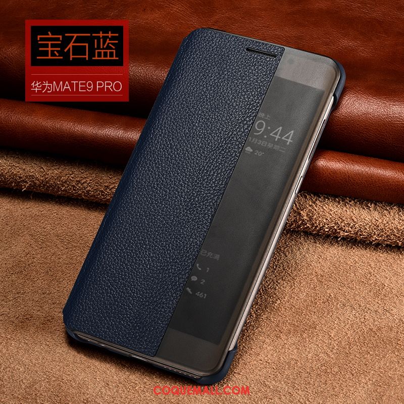 Étui Huawei Mate 9 Pro Noir Protection Clamshell, Coque Huawei Mate 9 Pro Étui En Cuir Téléphone Portable