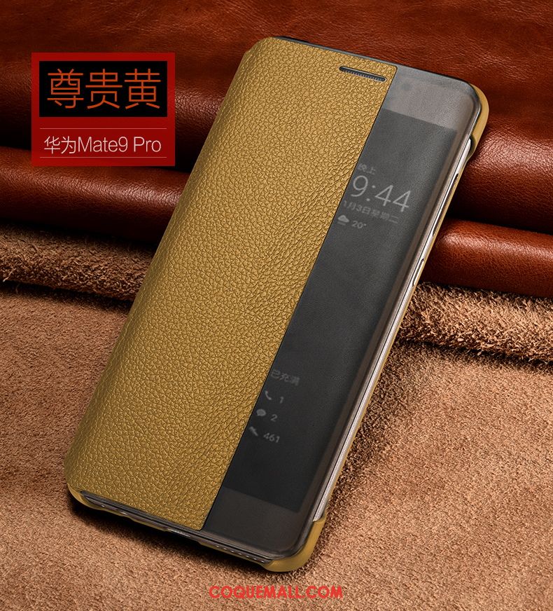 Étui Huawei Mate 9 Pro Noir Protection Clamshell, Coque Huawei Mate 9 Pro Étui En Cuir Téléphone Portable