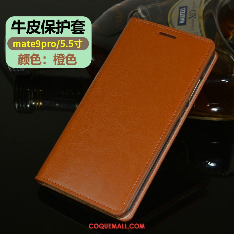 Étui Huawei Mate 9 Pro Or Téléphone Portable Étui En Cuir, Coque Huawei Mate 9 Pro Fluide Doux Incassable