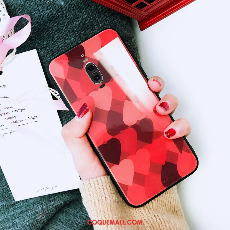 Étui Huawei Mate 9 Pro Personnalité Mode Net Rouge, Coque Huawei Mate 9 Pro Violet Amoureux