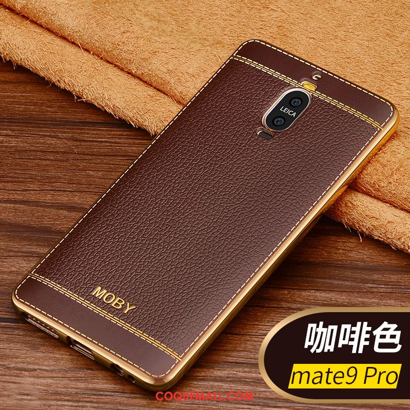 Étui Huawei Mate 9 Pro Silicone Téléphone Portable Protection, Coque Huawei Mate 9 Pro Marron Mode
