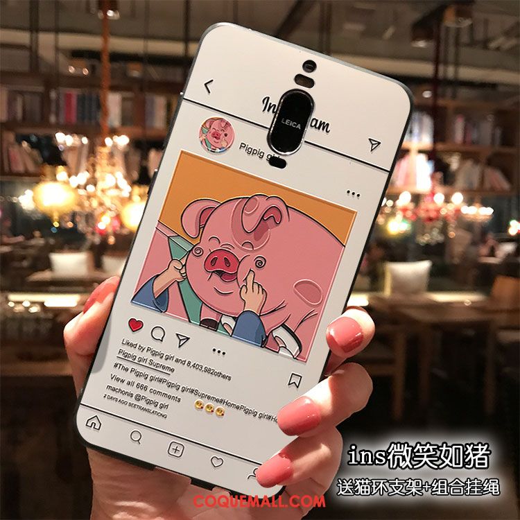 Étui Huawei Mate 9 Pro Support Tendance Personnalité, Coque Huawei Mate 9 Pro Dessin Animé Téléphone Portable Orange