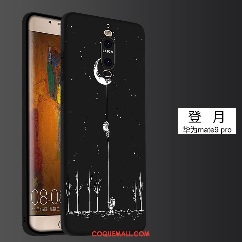 Étui Huawei Mate 9 Pro Tout Compris Noir Tendance, Coque Huawei Mate 9 Pro Créatif Ornements Suspendus