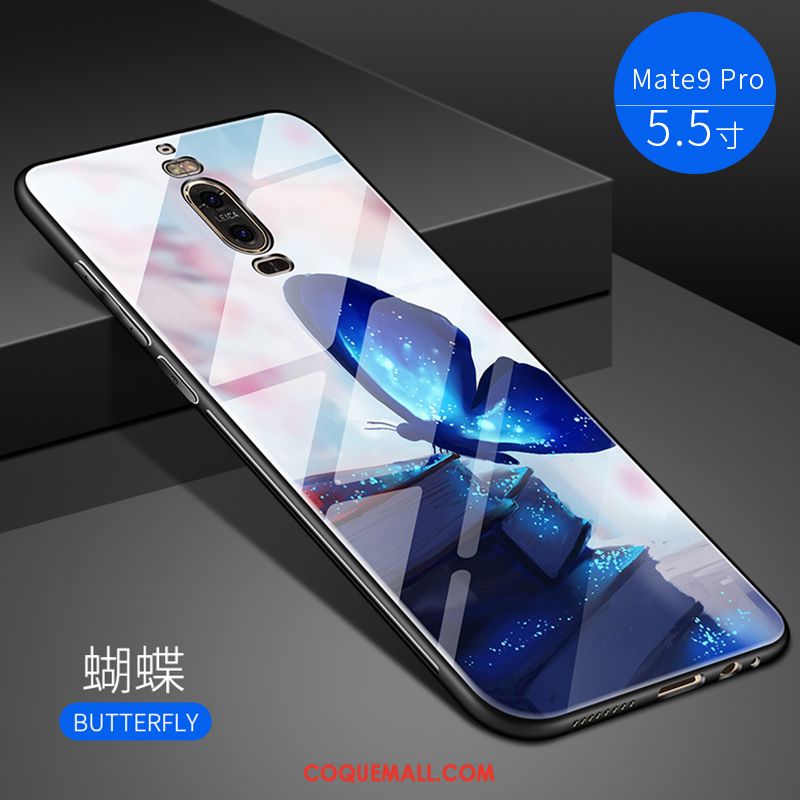 Étui Huawei Mate 9 Pro Verre Silicone Miroir, Coque Huawei Mate 9 Pro Difficile Violet