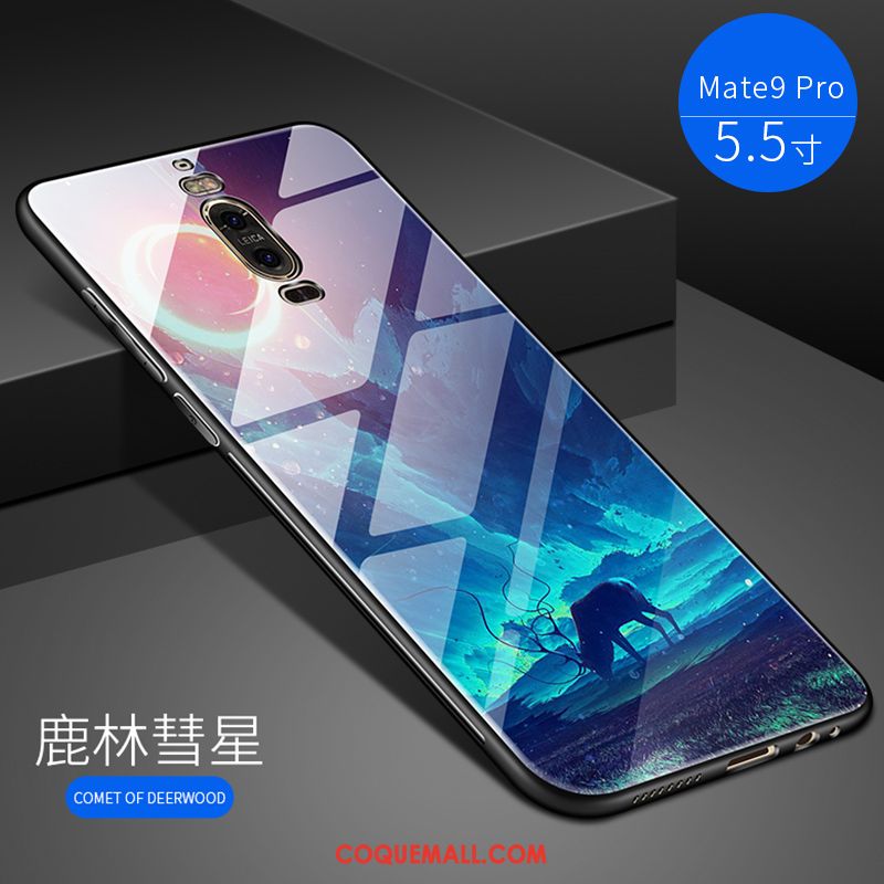 Étui Huawei Mate 9 Pro Verre Silicone Miroir, Coque Huawei Mate 9 Pro Difficile Violet