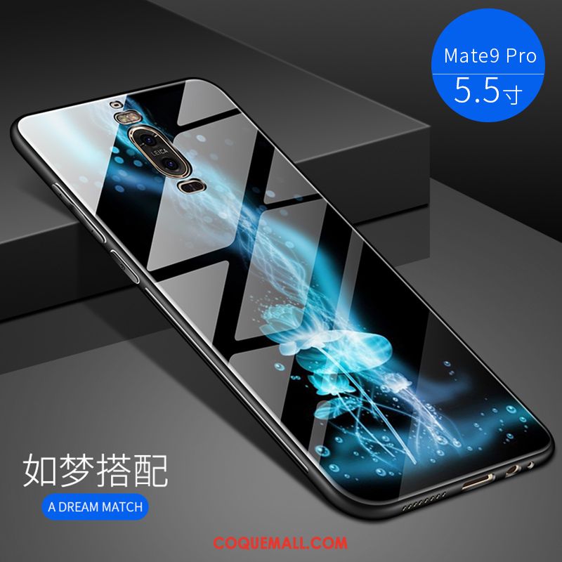 Étui Huawei Mate 9 Pro Verre Silicone Miroir, Coque Huawei Mate 9 Pro Difficile Violet
