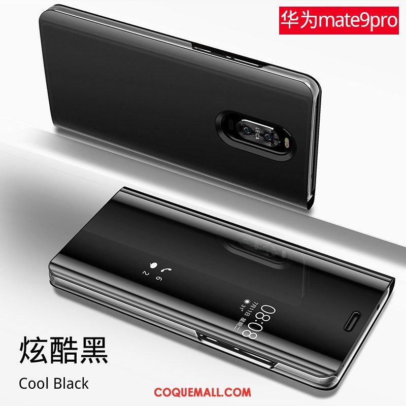 Étui Huawei Mate 9 Pro Étui En Cuir Miroir Clamshell, Coque Huawei Mate 9 Pro Tout Compris Téléphone Portable