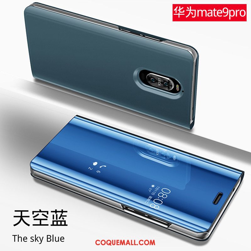 Étui Huawei Mate 9 Pro Étui En Cuir Miroir Clamshell, Coque Huawei Mate 9 Pro Tout Compris Téléphone Portable