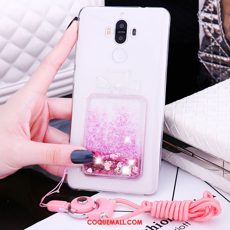 Étui Huawei Mate 9 Quicksand Violet Fluide Doux, Coque Huawei Mate 9 Ornements Suspendus Strass