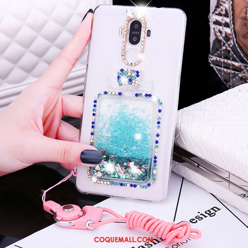 Étui Huawei Mate 9 Quicksand Violet Fluide Doux, Coque Huawei Mate 9 Ornements Suspendus Strass