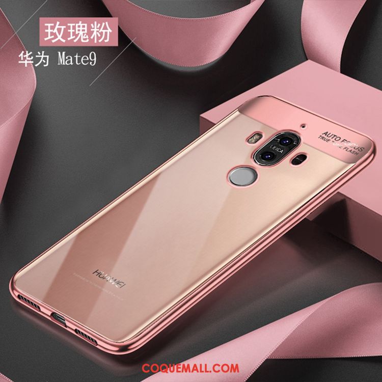 Étui Huawei Mate 9 Rouge Fluide Doux Transparent, Coque Huawei Mate 9 Téléphone Portable Tendance