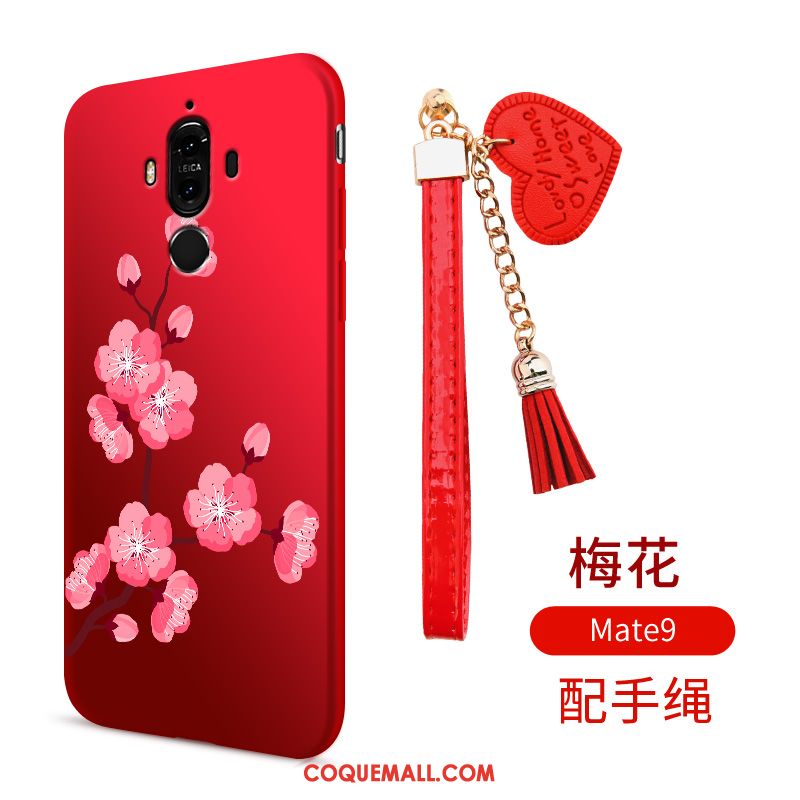 Étui Huawei Mate 9 Tendance Protection Téléphone Portable, Coque Huawei Mate 9 Rouge Fluide Doux