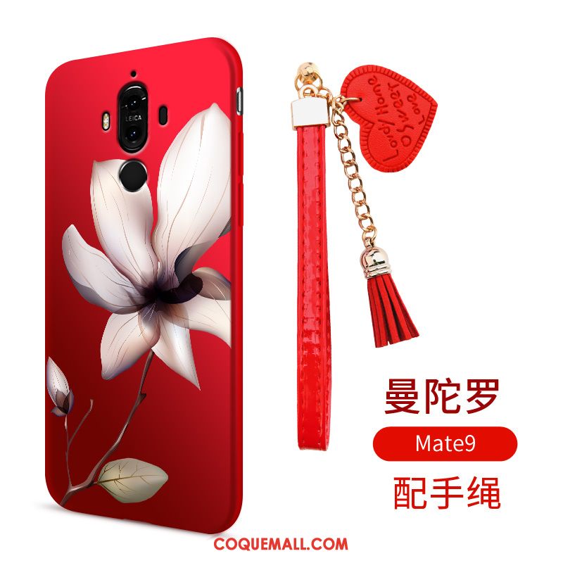 Étui Huawei Mate 9 Tendance Protection Téléphone Portable, Coque Huawei Mate 9 Rouge Fluide Doux