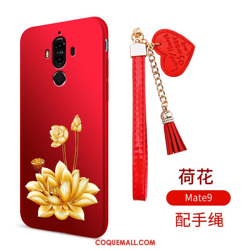 Étui Huawei Mate 9 Tendance Protection Téléphone Portable, Coque Huawei Mate 9 Rouge Fluide Doux