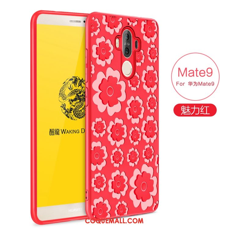 Étui Huawei Mate 9 Tout Compris Téléphone Portable Rouge, Coque Huawei Mate 9 Incassable Fluide Doux