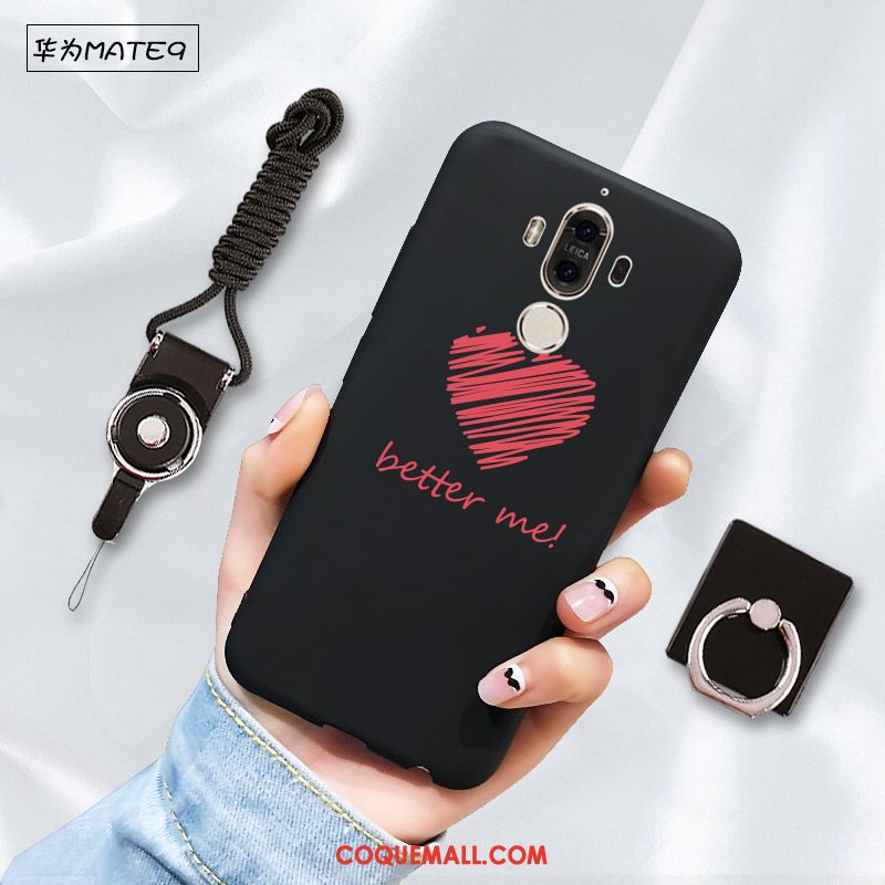 Étui Huawei Mate 9 Téléphone Portable Dessin Animé Incassable, Coque Huawei Mate 9 Protection Noir