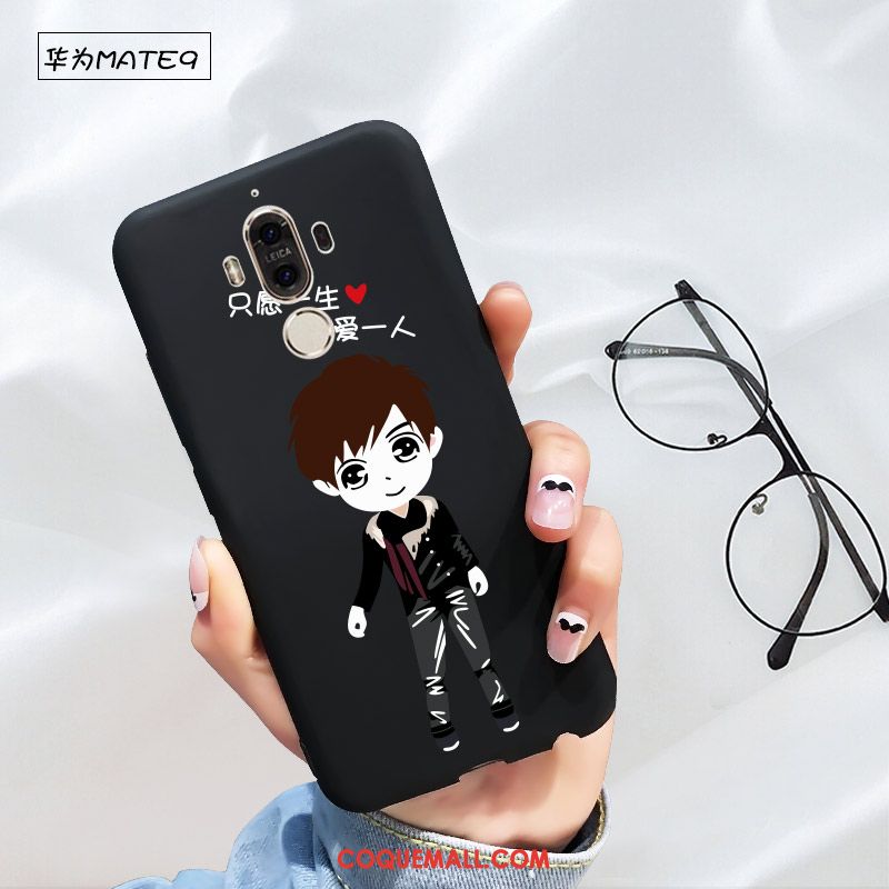 Étui Huawei Mate 9 Téléphone Portable Dessin Animé Incassable, Coque Huawei Mate 9 Protection Noir