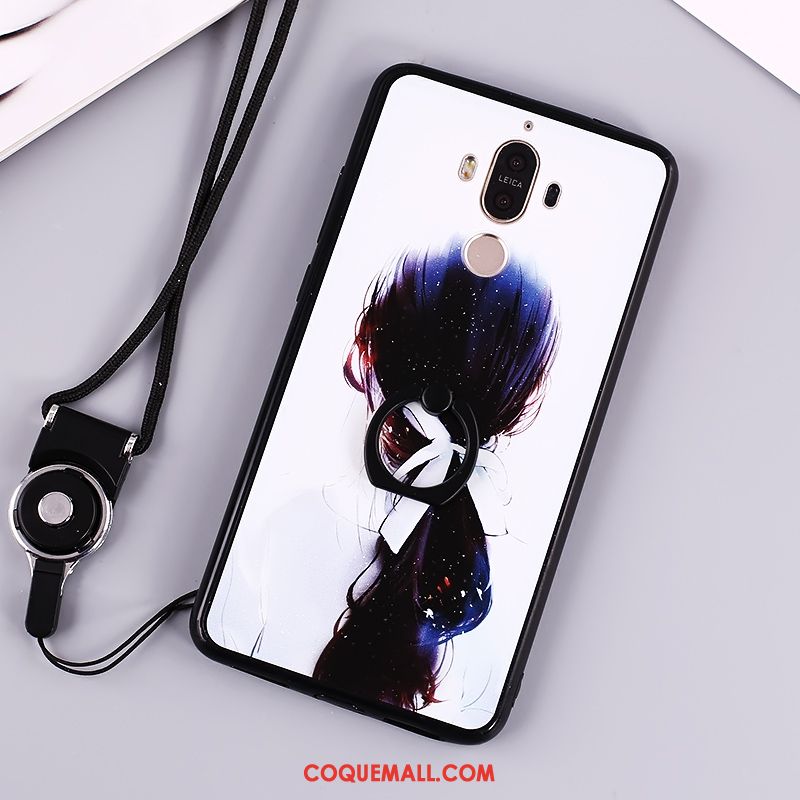 Étui Huawei Mate 9 Téléphone Portable Peinture Protection, Coque Huawei Mate 9 Ornements Suspendus Noir