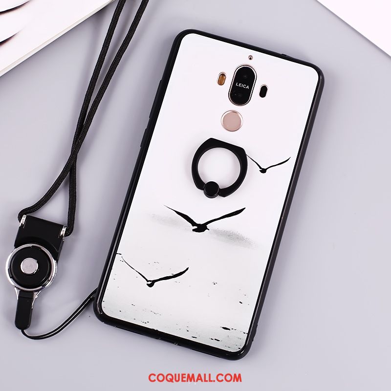 Étui Huawei Mate 9 Téléphone Portable Peinture Protection, Coque Huawei Mate 9 Ornements Suspendus Noir