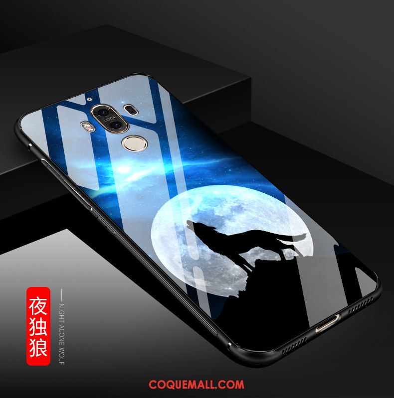 Étui Huawei Mate 9 Téléphone Portable Verre Noir, Coque Huawei Mate 9 Kaki