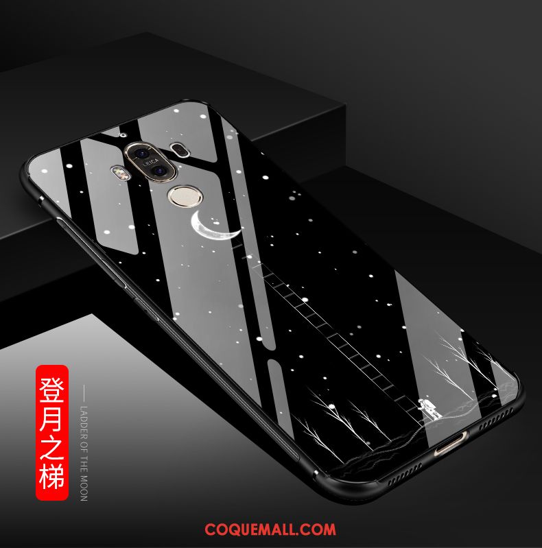 Étui Huawei Mate 9 Téléphone Portable Verre Noir, Coque Huawei Mate 9 Kaki