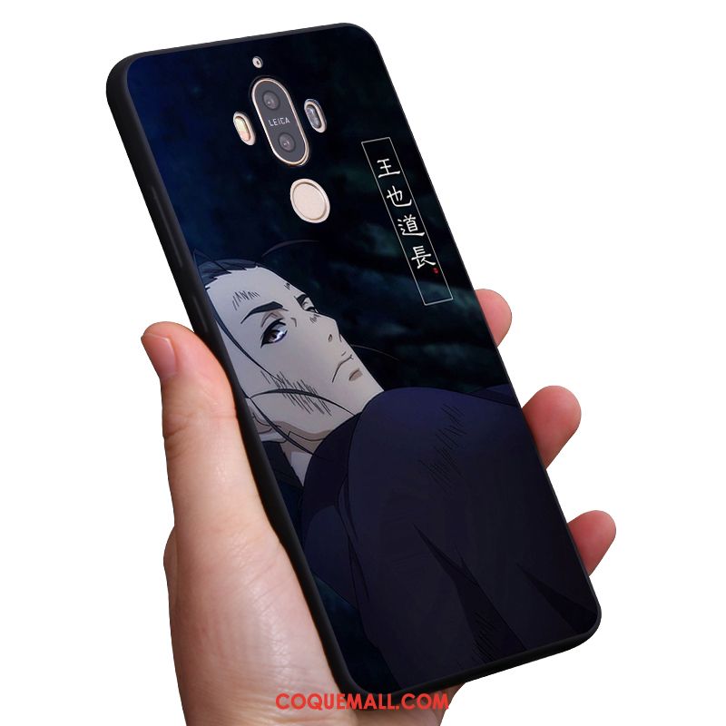 Étui Huawei Mate 9 Vent Gris Fluide Doux, Coque Huawei Mate 9 Noir Tout Compris