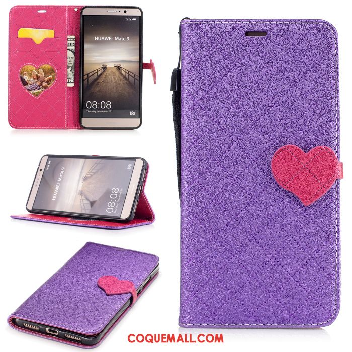 Étui Huawei Mate 9 Violet Étui En Cuir Couvercle Arrière, Coque Huawei Mate 9 Téléphone Portable Protection