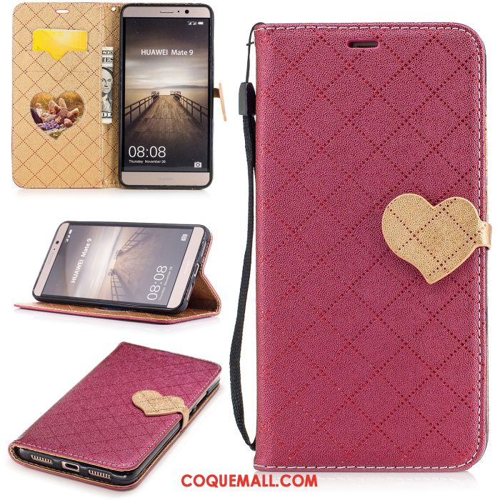 Étui Huawei Mate 9 Violet Étui En Cuir Couvercle Arrière, Coque Huawei Mate 9 Téléphone Portable Protection