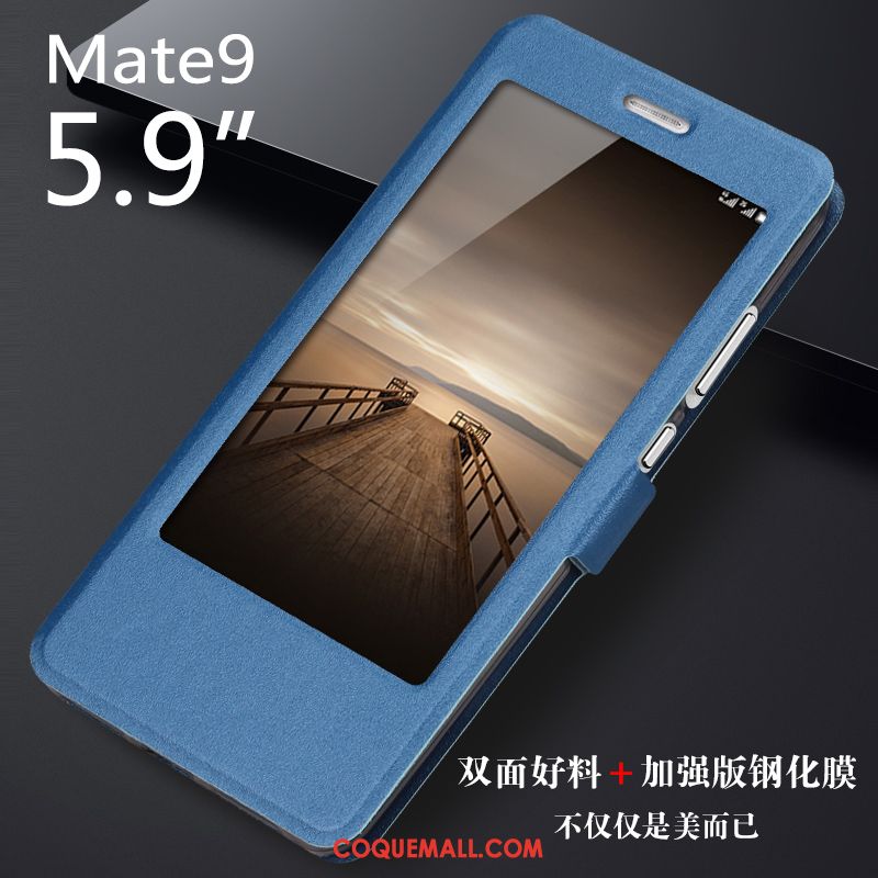 Étui Huawei Mate 9 Étui En Cuir Tempérer Téléphone Portable, Coque Huawei Mate 9 Fluide Doux Or