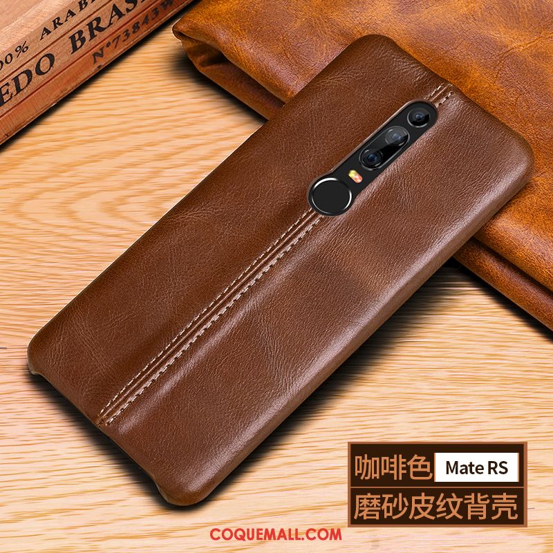 Étui Huawei Mate Rs Business Protection Téléphone Portable, Coque Huawei Mate Rs Incassable Cuir Véritable Braun