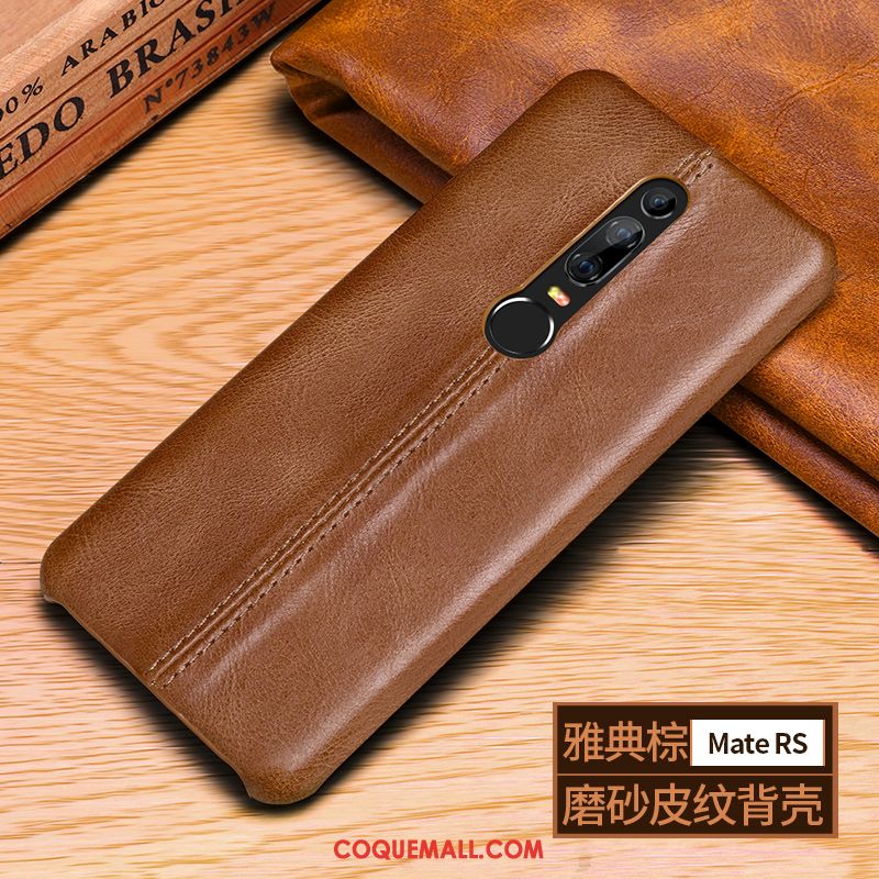 Étui Huawei Mate Rs Business Protection Téléphone Portable, Coque Huawei Mate Rs Incassable Cuir Véritable Braun