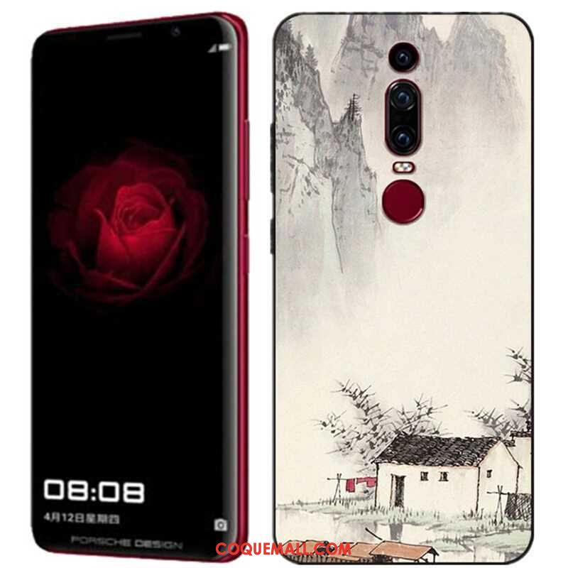 Étui Huawei Mate Rs Dimensionnel Peinture Bleu, Coque Huawei Mate Rs Téléphone Portable Gaufrage