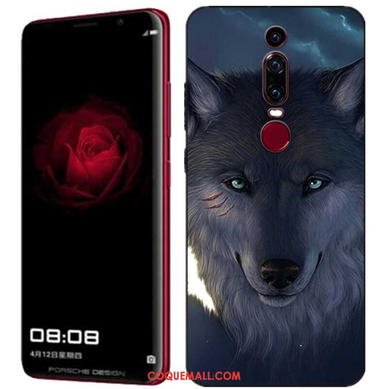 Étui Huawei Mate Rs Dimensionnel Peinture Bleu, Coque Huawei Mate Rs Téléphone Portable Gaufrage