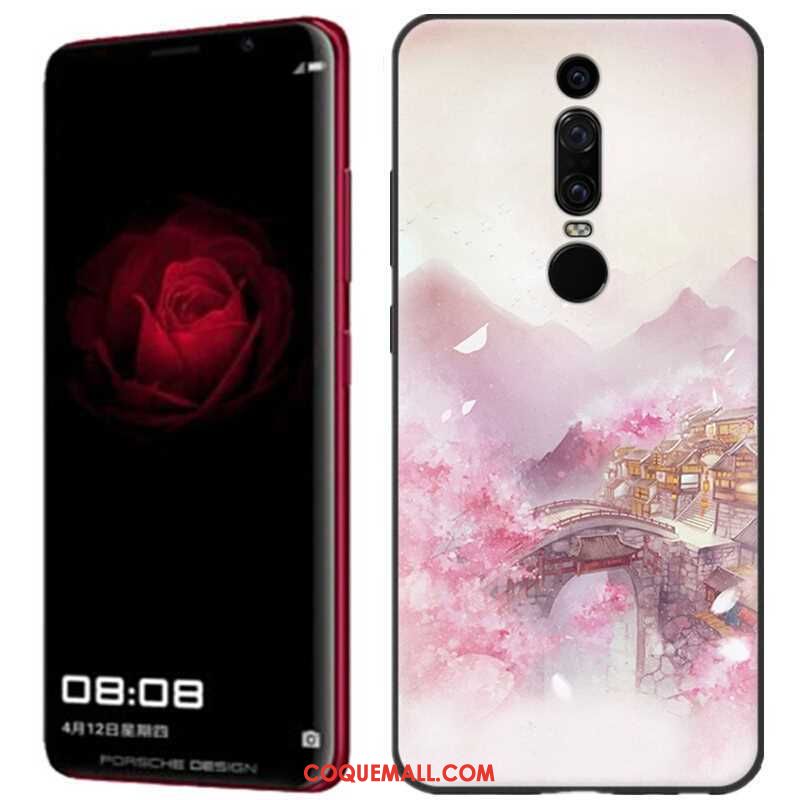 Étui Huawei Mate Rs Dimensionnel Peinture Bleu, Coque Huawei Mate Rs Téléphone Portable Gaufrage