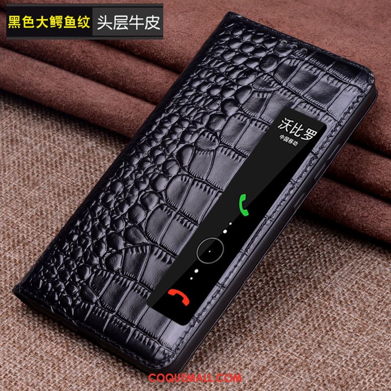 Étui Huawei Mate Rs Grand Cuir Véritable Protection, Coque Huawei Mate Rs Dormance Téléphone Portable Braun