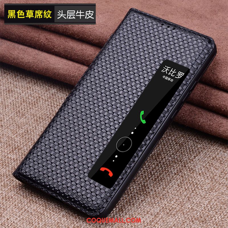 Étui Huawei Mate Rs Grand Cuir Véritable Protection, Coque Huawei Mate Rs Dormance Téléphone Portable Braun