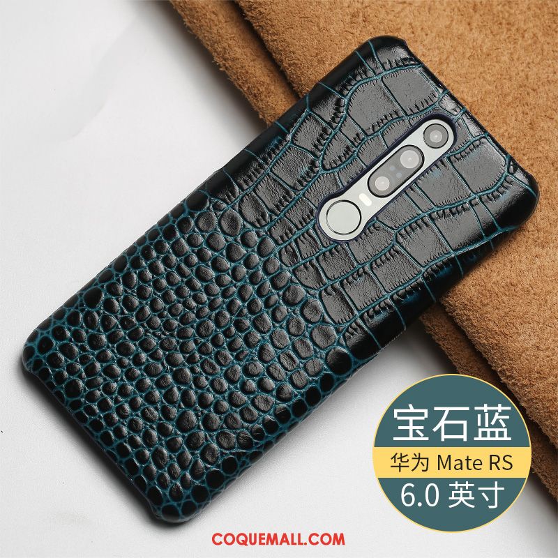 Étui Huawei Mate Rs Rouge Protection Téléphone Portable, Coque Huawei Mate Rs Business Cuir Véritable