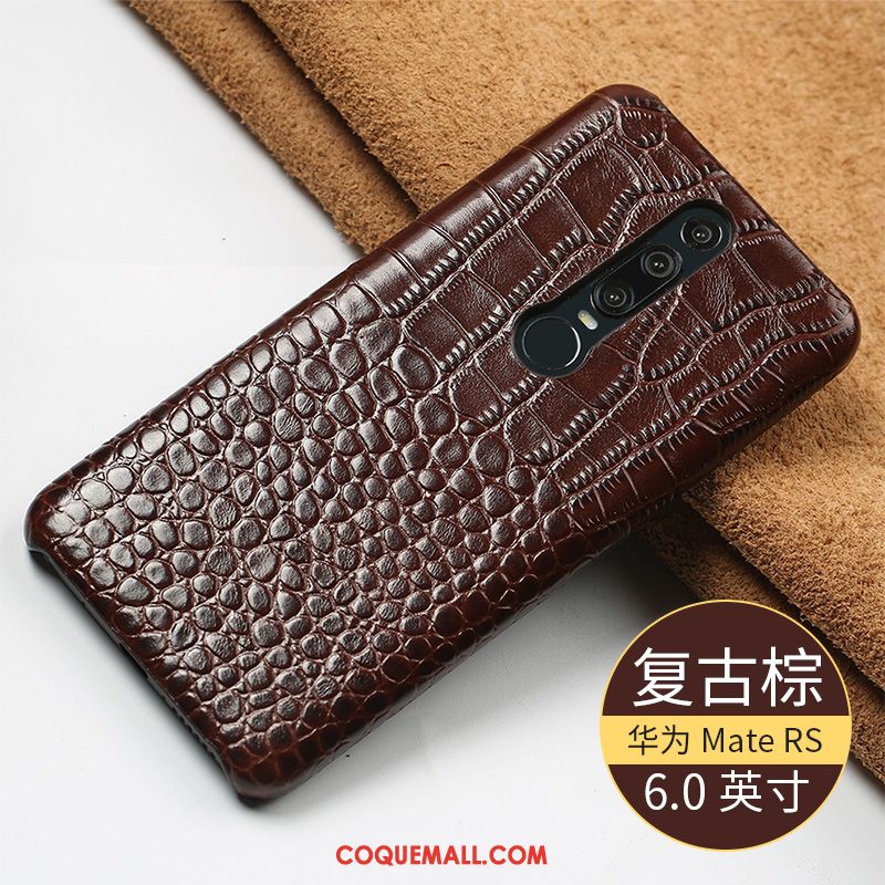 Étui Huawei Mate Rs Rouge Protection Téléphone Portable, Coque Huawei Mate Rs Business Cuir Véritable