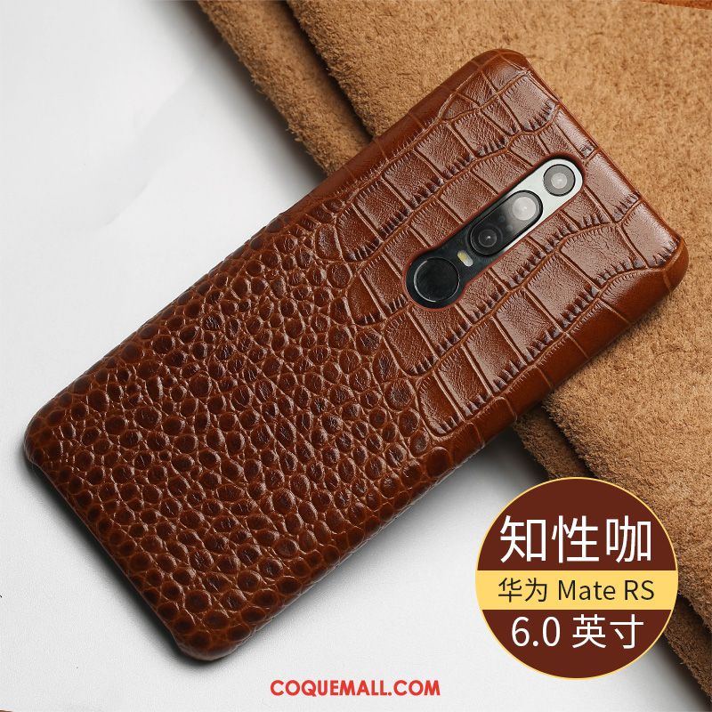 Étui Huawei Mate Rs Rouge Protection Téléphone Portable, Coque Huawei Mate Rs Business Cuir Véritable