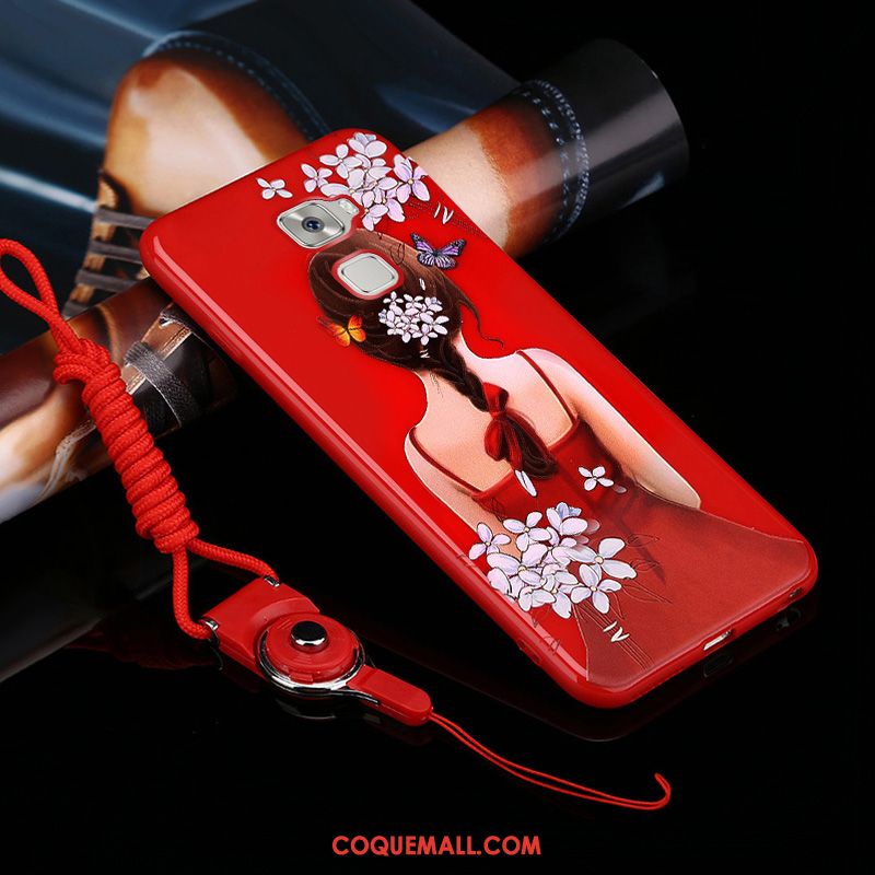Étui Huawei Mate S Incassable Silicone Téléphone Portable, Coque Huawei Mate S Fluide Doux Rouge