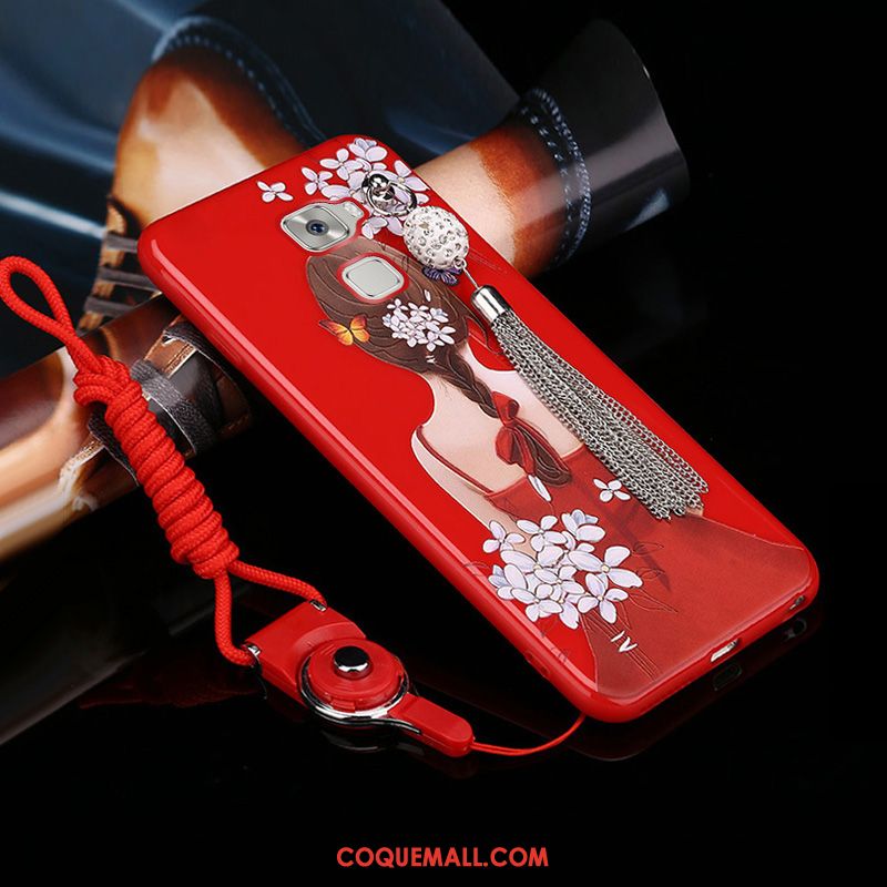 Étui Huawei Mate S Incassable Silicone Téléphone Portable, Coque Huawei Mate S Fluide Doux Rouge