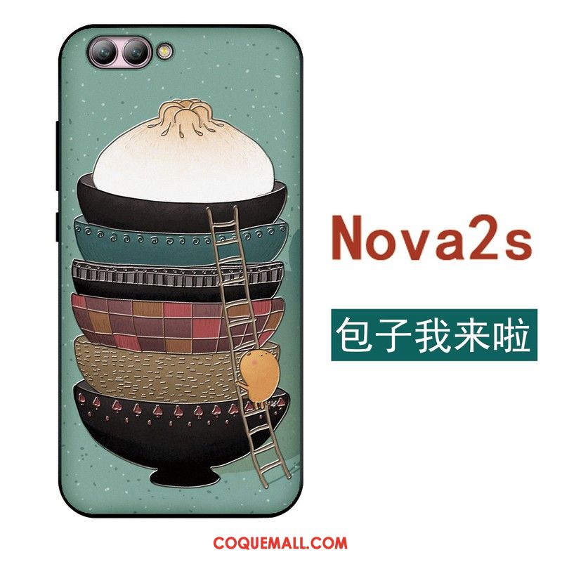 Étui Huawei Nova 2s Dessin Animé Japonais Protection, Coque Huawei Nova 2s Noir Bleu