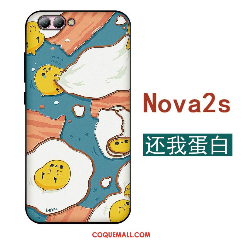 Étui Huawei Nova 2s Dessin Animé Japonais Protection, Coque Huawei Nova 2s Noir Bleu