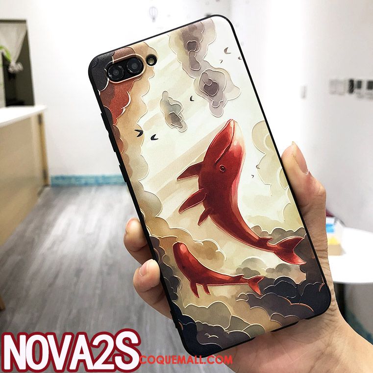 Étui Huawei Nova 2s Incassable Bleu Marin Tendance, Coque Huawei Nova 2s Créatif Anneau