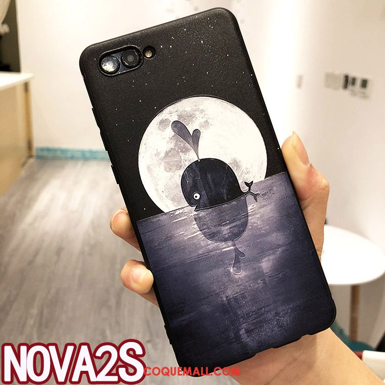 Étui Huawei Nova 2s Incassable Bleu Marin Tendance, Coque Huawei Nova 2s Créatif Anneau