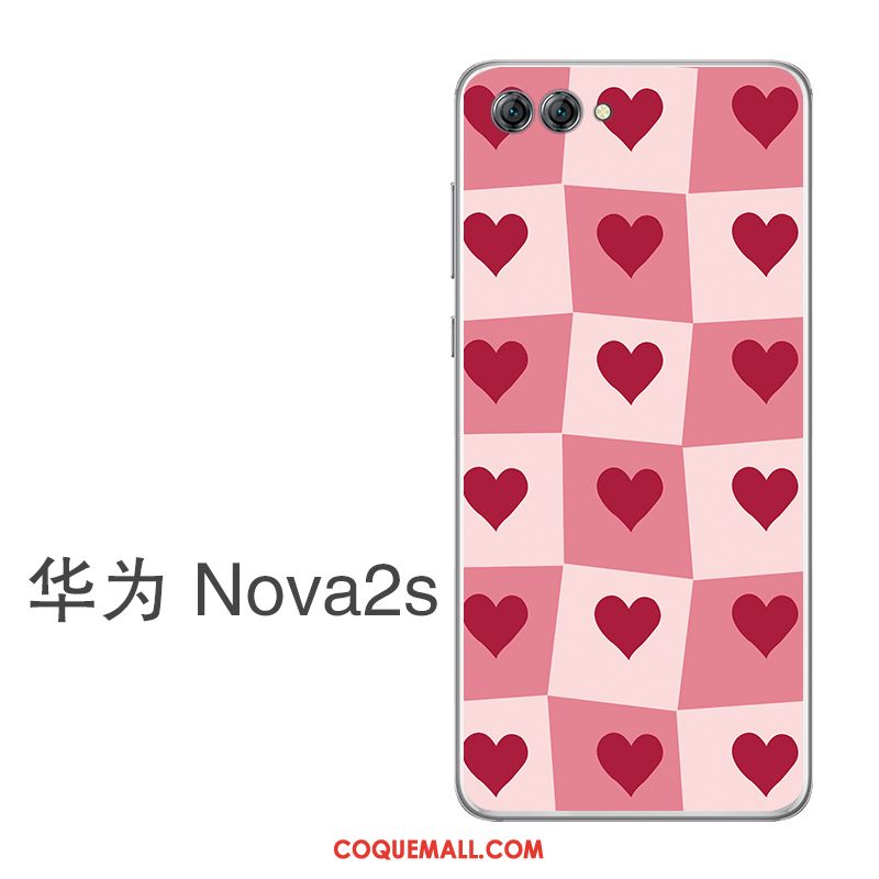 Étui Huawei Nova 2s Jeunesse Net Rouge Protection, Coque Huawei Nova 2s Rose Légère